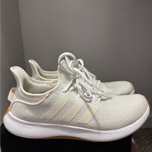 Adidas Women Cloudfoam Cream and White Sneakers
